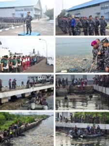 TNI AL Bersama Instansi Maritim Gelar Aksi Bersih Dermaga Pondok Dayung, Wujudkan Gerakan Indonesia ASRI