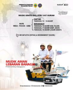 Pemerintah Kabupaten Halmahera Tengah Gelar Program Mudik Gratis Idul Fitri 1447 H untuk Warga